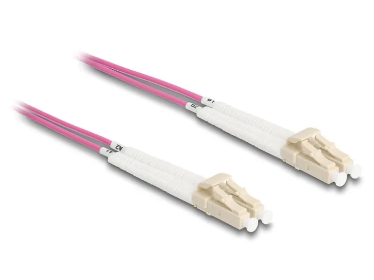 Delock LWL-Patchkabel Multimode LC – LC, OM4, Duplex, 1 m
