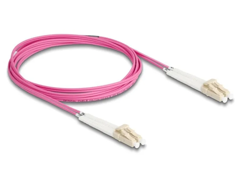 Delock LWL-Patchkabel Multimode LC – LC, OM4, Duplex, 2 m