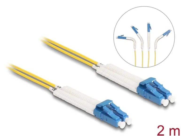 Delock LWL-Patchkabel Singlemode LC – LC, OS2, Duplex, 2 m
