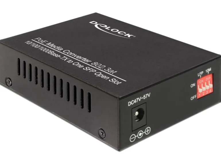 Delock Medienkonverter SFP - RJ45 1Gbps mit PoE+
