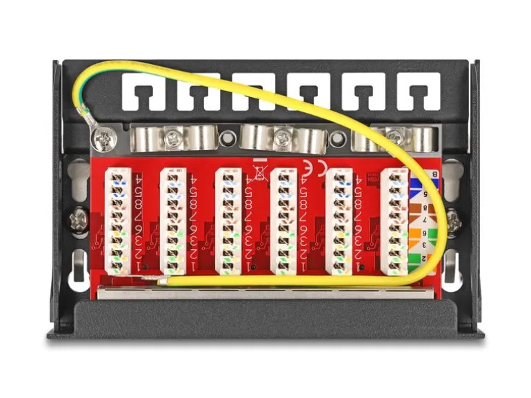 Delock Patchpanel 6-Port DIN-Rail/Desktop/Wand