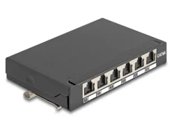 Delock Patchpanel 6-Port DIN-Rail/Desktop/Wand