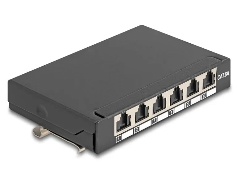 Delock Patchpanel 6-Port DIN-Rail/Desktop/Wand