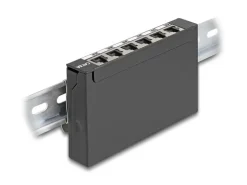 Delock Patchpanel 6-Port DIN-Rail/Desktop/Wand