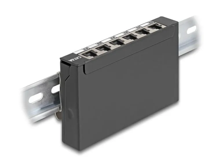 Delock Patchpanel 6-Port DIN-Rail/Desktop/Wand