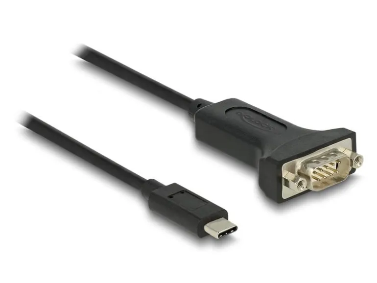 Delock Serial-Adapter USB-C – RS-232 D-Sub 9 Pin mit Muttern 1 m