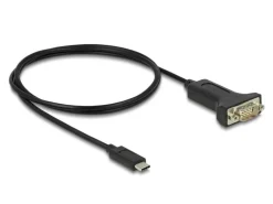 Delock Serial-Adapter USB-C – RS-232 D-Sub 9 Pin mit Muttern 1 m