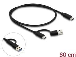 Delock USB Hub 10 Gbps, 3 USB Type-C, 4 USB Typ-A, Metall
