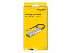 Delock USB-Hub 10 Gbps 2 x USB Typ-A und 2 x USB Type-C