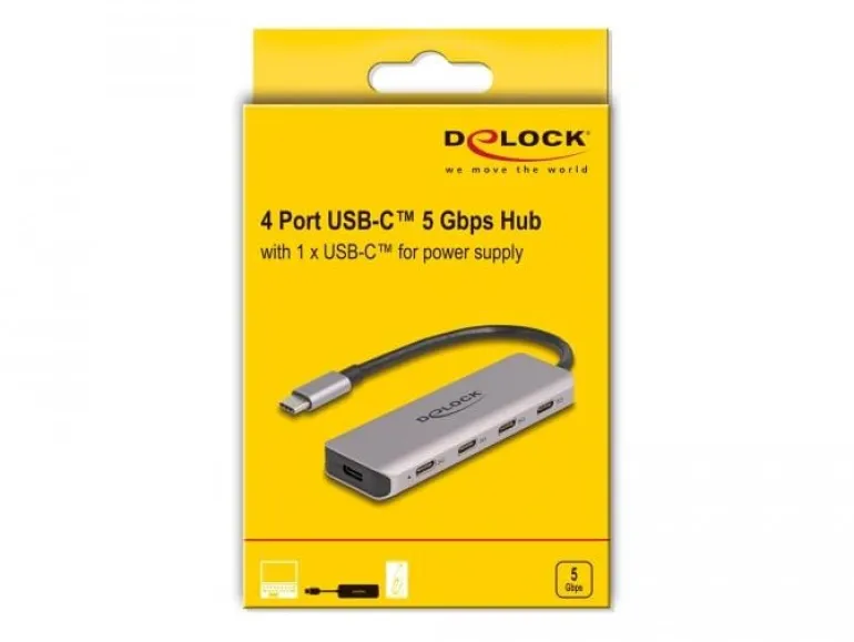 Delock USB-Hub 4x USB C 5Gbps
