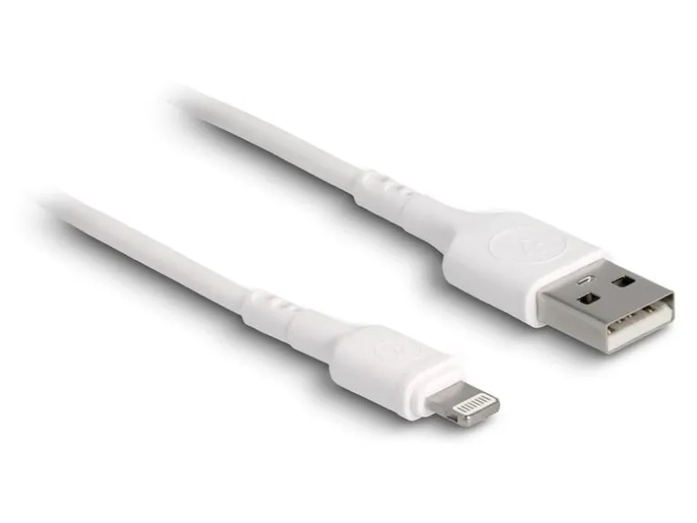 Delock USB-Ladekabel USB-A - Lightning 0.3 m, Weiss