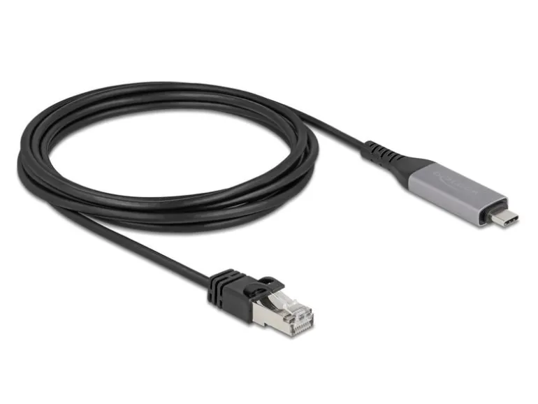 Delock USB LAN Kabel Kabelgebunden/LAN (RJ45)/USB Typ-C