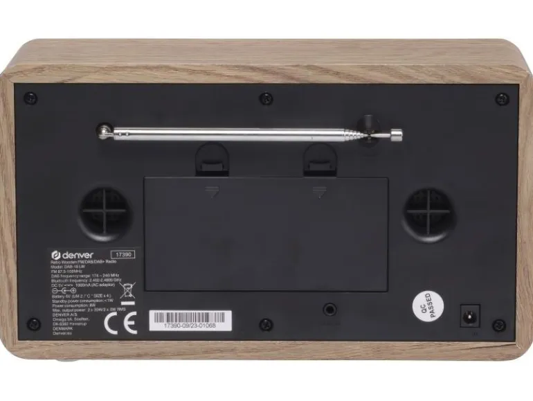 Denver DAB-18 lW DAB+ FM Retro Echtholzgehäuse Bluetooth AUX LCD