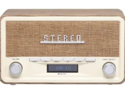 Denver DAB-18 lW DAB+ FM Retro Echtholzgehäuse Bluetooth AUX LCD