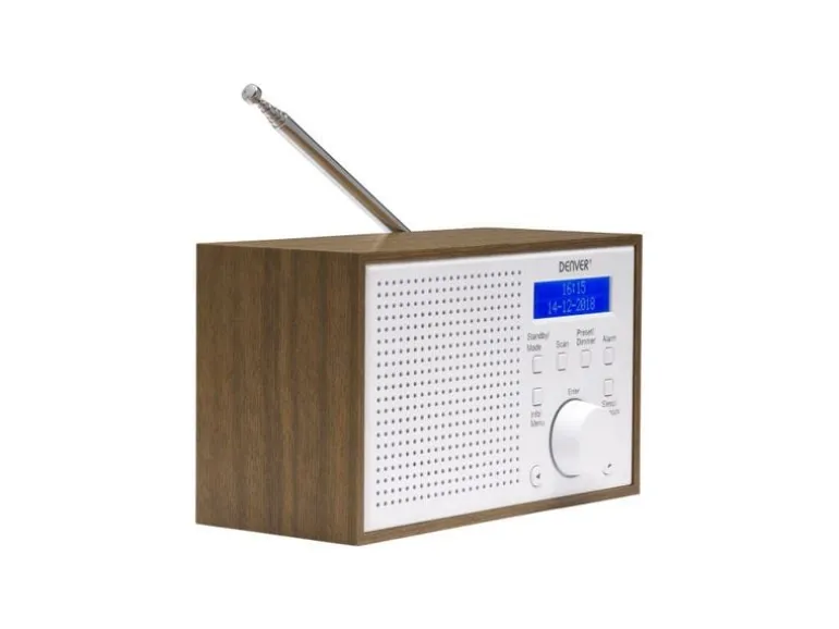 Denver DAB-46W DAB+ Bluetooth Retro Design LCD-Display Weckfunktion