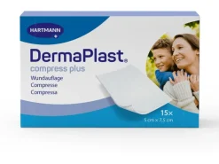 DermaPlast Wundauflage Compress Plus 5 cm x 7.5 cm 15 Stück