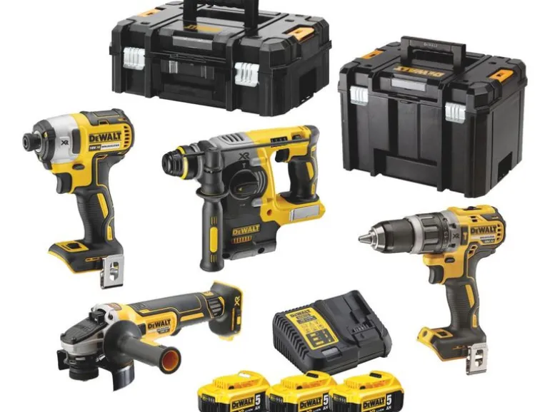 DEWALT Akku-Maschinen-Set 18 V XR mit 3x 5 Ah Akkus