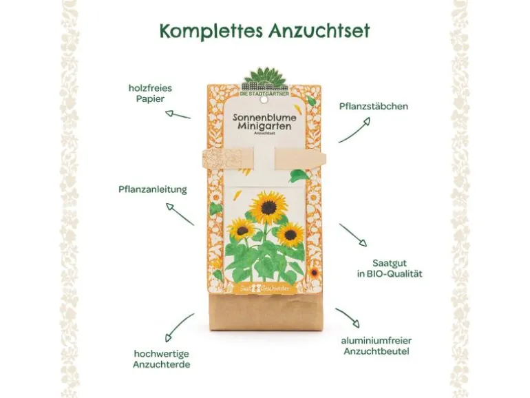 Die Stadtgärtner Anzuchtset Sonnenblume