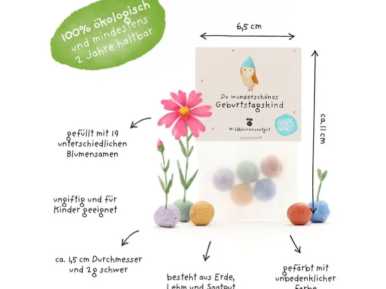Die Stadtgärtner Blumenmurmeln «Du wunderschönes Geburtstagskind»