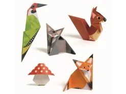 DJECO Bastelset Origami Waldtiere, Papierkunst, 24 Tiere