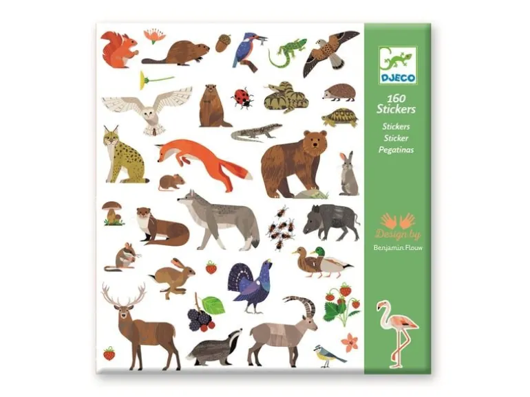 DJECO Bastelset Tierwelt 160 Sticker