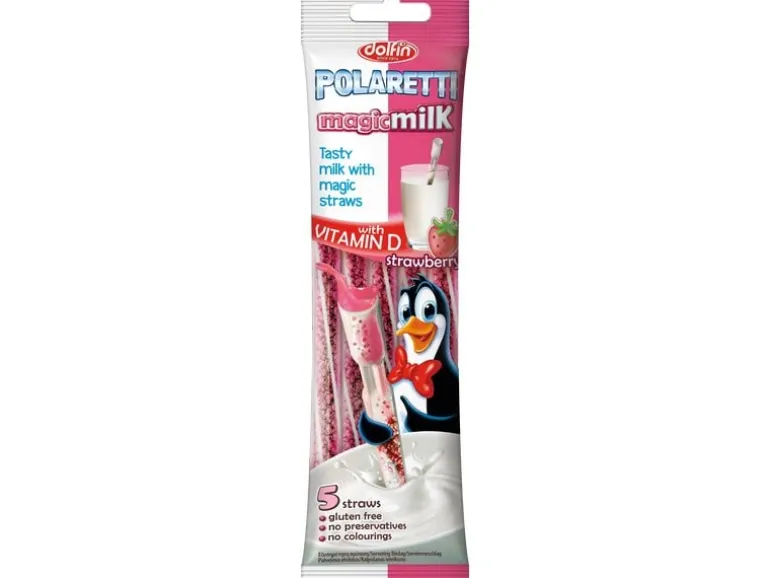 Dolfin Trinkhalme Erdbeer, lösliche Geschmacksperlen, 30 g