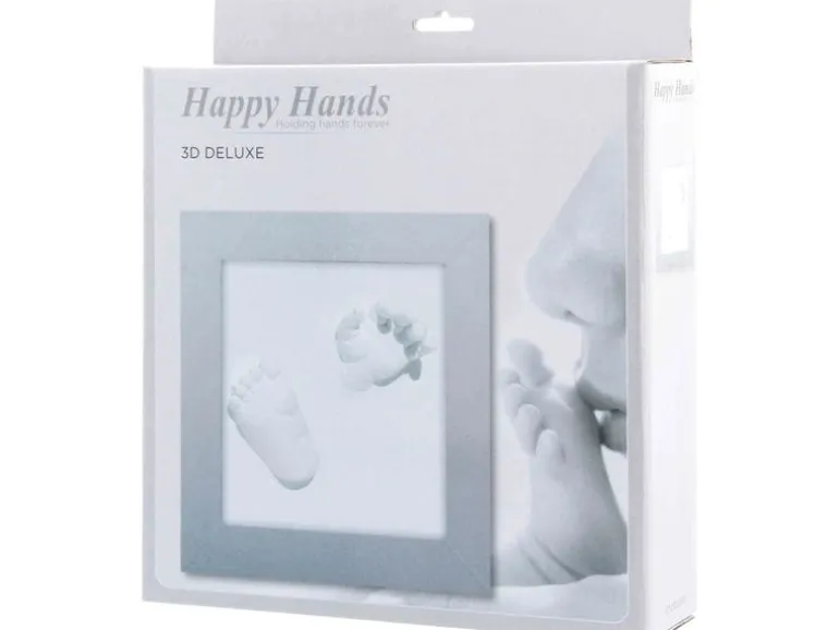 Dooky 3D-Abdruckset Happy Hands Deluxe Silber, 23 x 23 cm