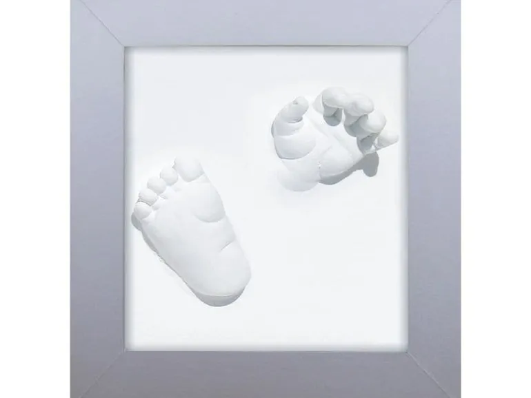 Dooky 3D-Abdruckset Happy Hands Deluxe Silber, 23 x 23 cm