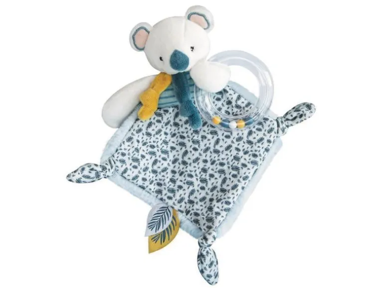 DouDou et compagnie Geschenkset Koala Rassel mit Schmusetuch 22 cm