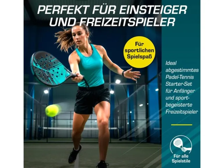 DoYourSports Padelschläger 46.5 cm Starter Set 4-tlg. Schwarz