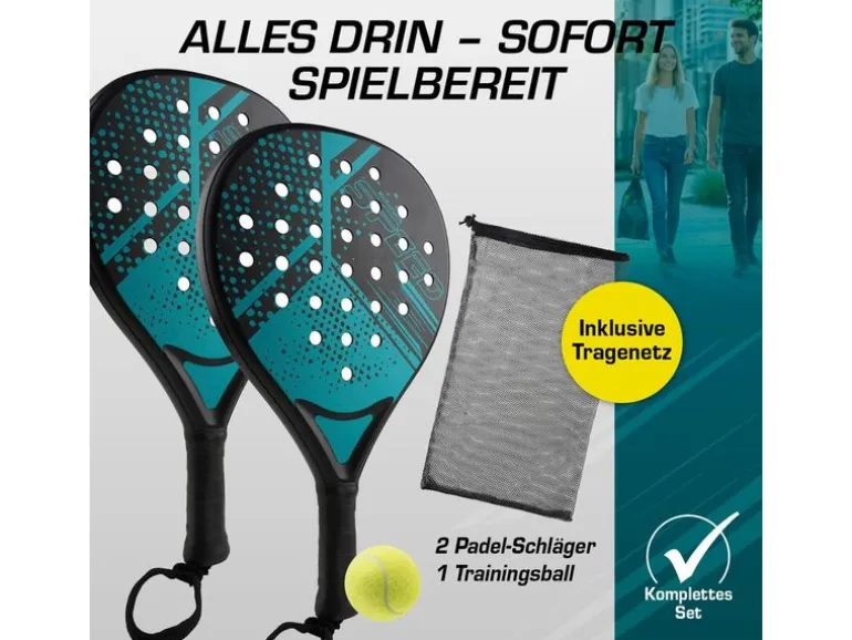 DoYourSports Padelschläger 46.5 cm Starter Set 4-tlg. Schwarz