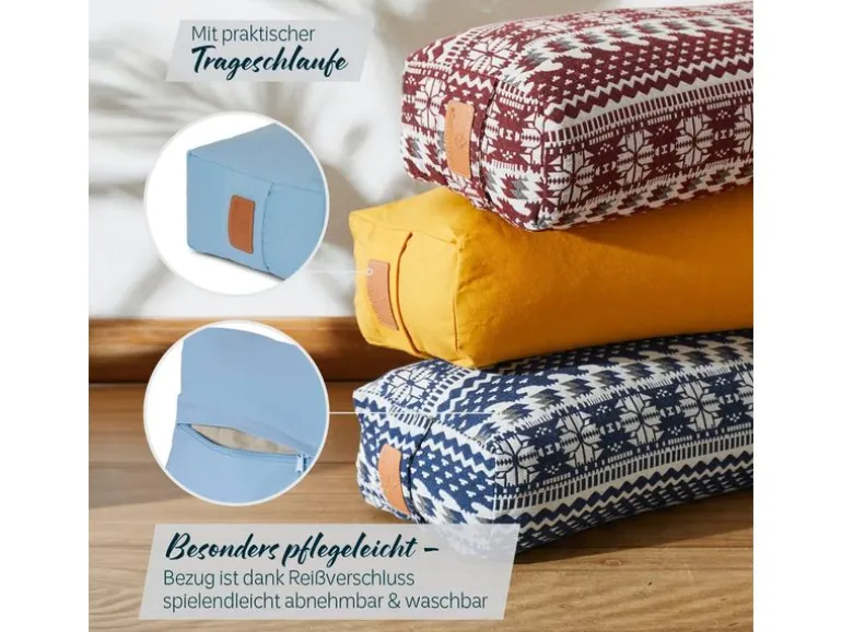 DoYourYoga Yoga-Bolster Paravati Bio-Dinkelspelz, Hellblau