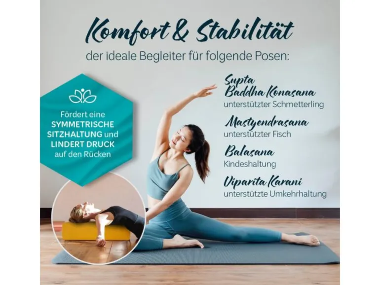 DoYourYoga Yoga-Bolster Paravati mit Bio-Dinkelspelz Gelb