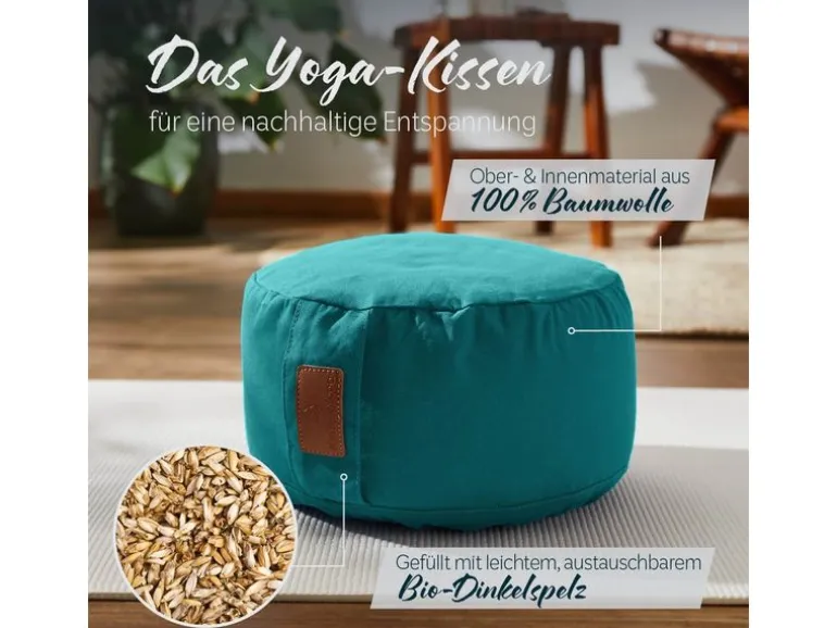 DoYourYoga Yoga-Kissen Vishnu Dinkelspelz, Grün