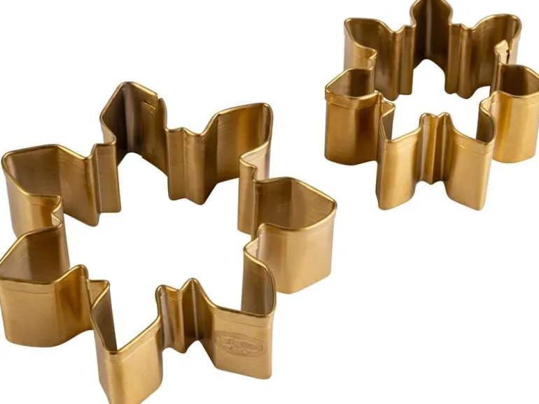 Dr.Oetker Schneeflocken-Ausstechformen Edelstahl Mattgold Ø 6.5 cm