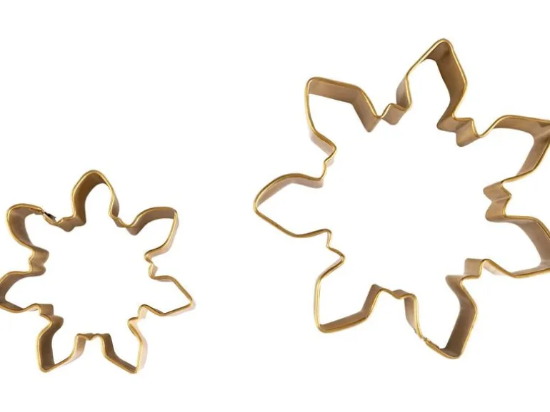 Dr.Oetker Schneeflocken-Ausstechformen Edelstahl Mattgold Ø 6.5 cm