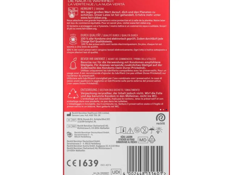 Durex Kondome Gefühlsecht Extra Gross XXL 10 Stück