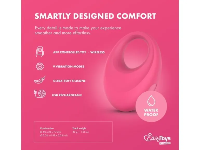 EasyConnect EasyConnect VibrationsPenisring Leo, appgesteuert Rosa