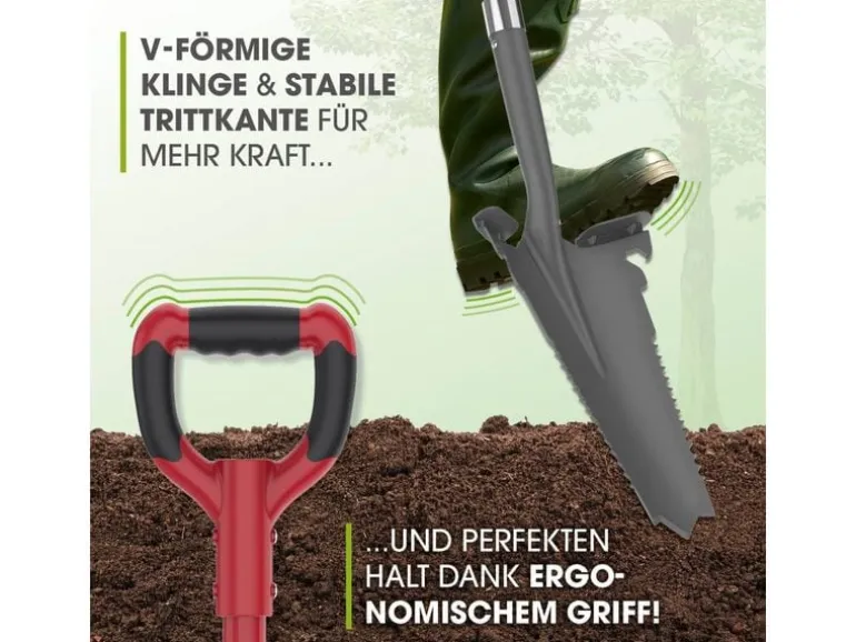 EASYmaxx EASYmaxx Spaten- & Wurzelsäge - 114 cm, Grau/Rot