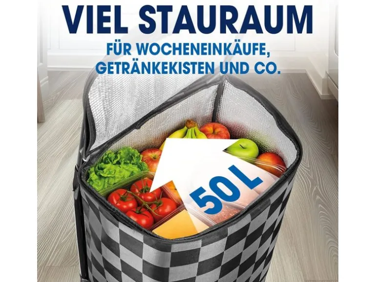 EASYmaxx Einkaufstrolley 52 l, Schwarz / Grau