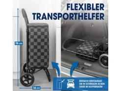 EASYmaxx Einkaufstrolley 52 l, Schwarz / Grau