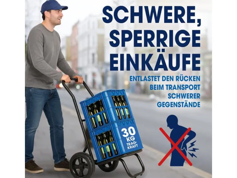 EASYmaxx Einkaufstrolley 52 l, Schwarz / Grau