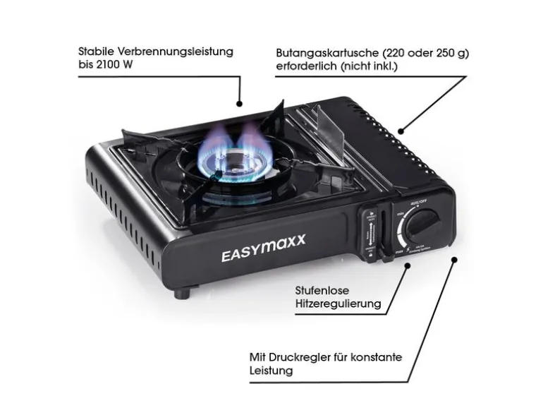 EASYmaxx Gaskocher inkl. Koffer