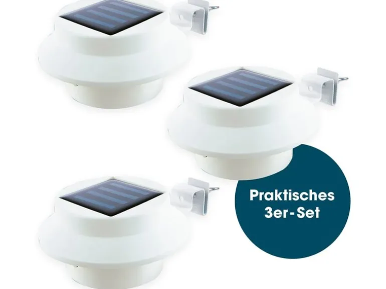 EASYmaxx Solar-Leuchte Dachrinne 3er-Set 1.2 V