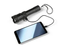 EASYmaxx Taschenlampe wiederaufladbar 3.7 V schwarz inkl. USB-Kabel