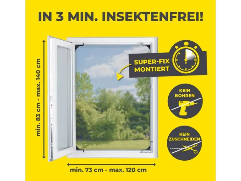 EASYmaxx Teleskop Insektenschutzgitter Anthrazit