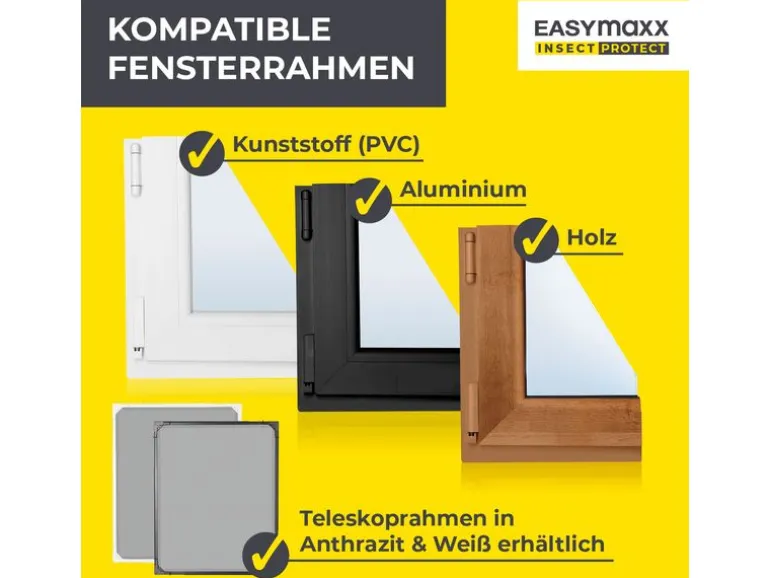 EASYmaxx Teleskop Insektenschutzgitter Weiss