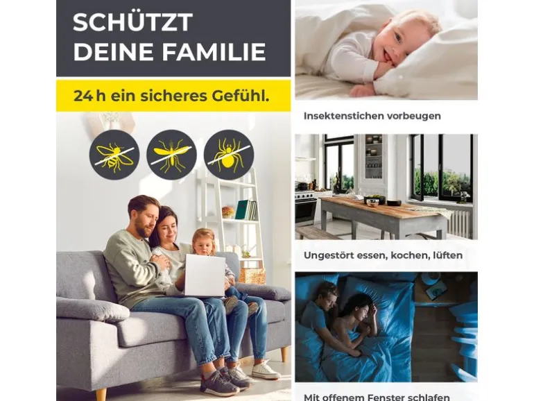 EASYmaxx Tür-Moskitonetz Strong Click, 100 x 210 cm, schwarz