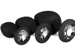 Easytoys Anal Plug aus Silikon mit Diamant Schwarz