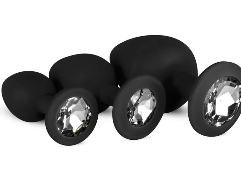 Easytoys Anal Plug aus Silikon mit Diamant Schwarz